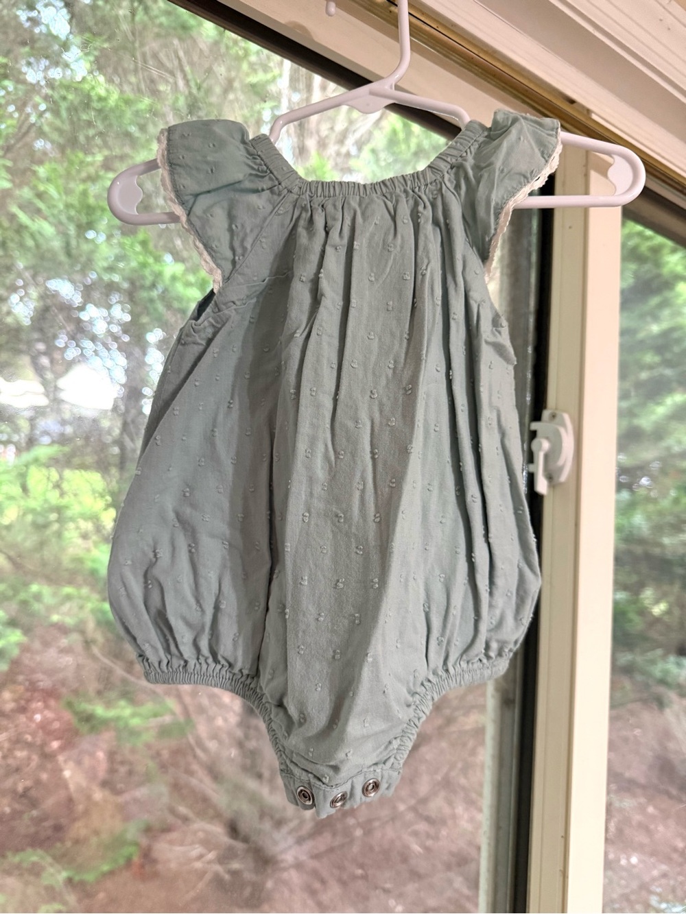 3 for $25 Shabby Chic Sage Green Baby One-Piece Romper